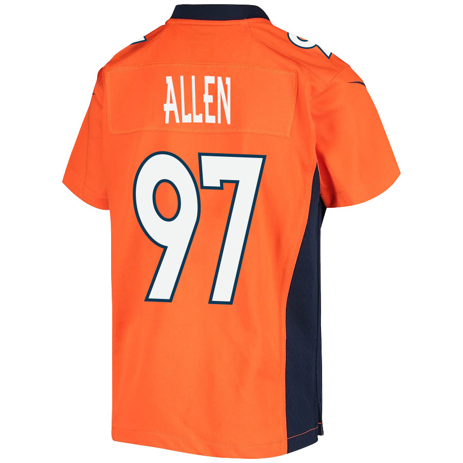 Zach Allen 97 Denver Broncos Game Youth Stitched Jersey – Orange Zach Allen 97 Denver Broncos Game Youth Stitched Jersey – Orange