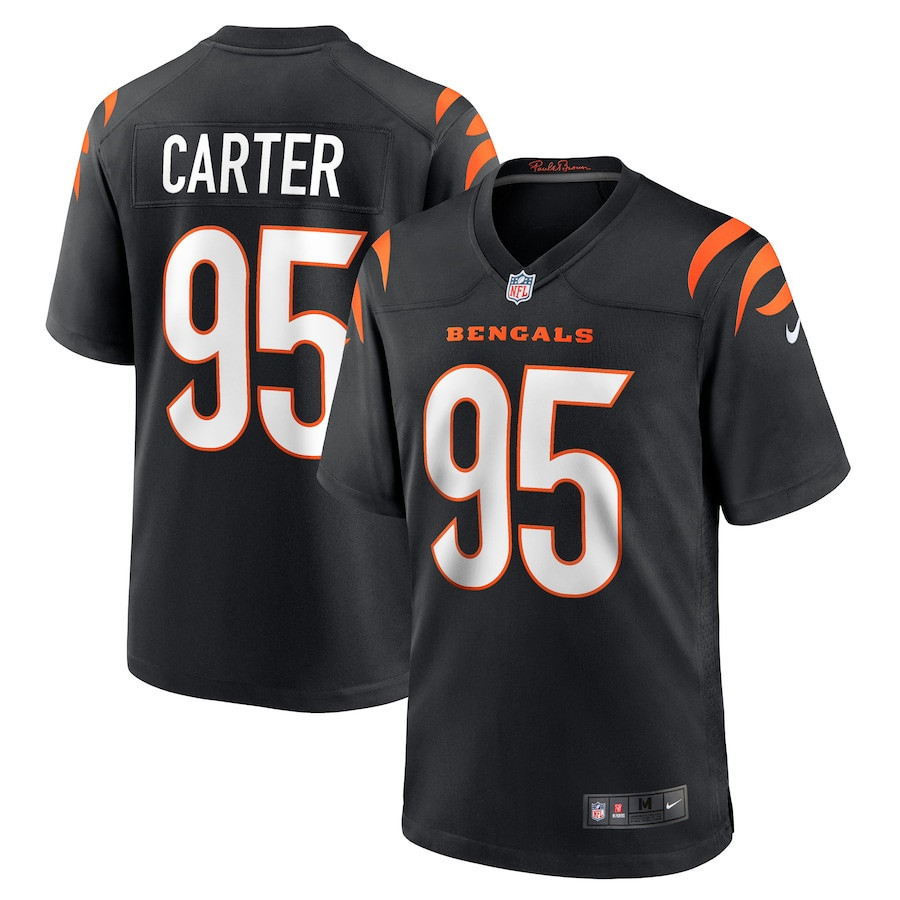Zach Carter 95 Cincinnati Bengals Game Player Stitched Jersey – Black