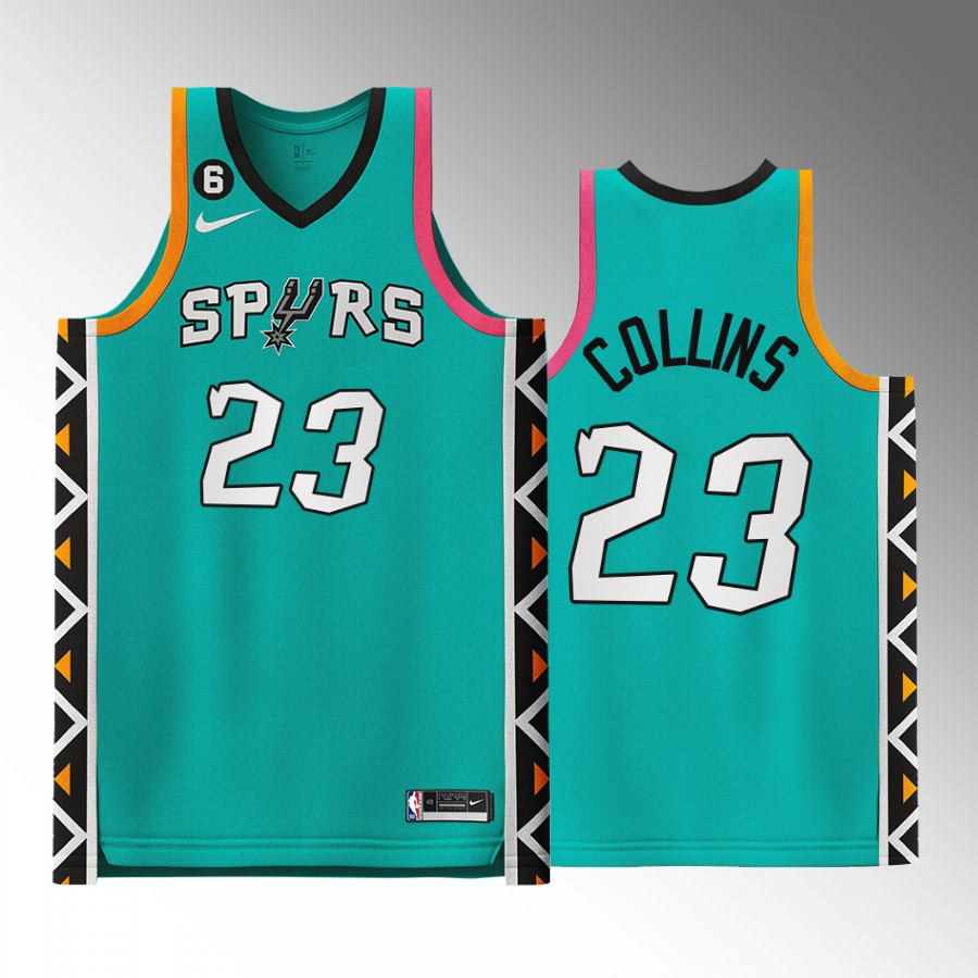 Zach Collins 23 2022-23 San Antonio Spurs City Edition Stitched Jersey Teal Zach Collins 23 2022-23 San Antonio Spurs City Edition Stitched Jersey Teal