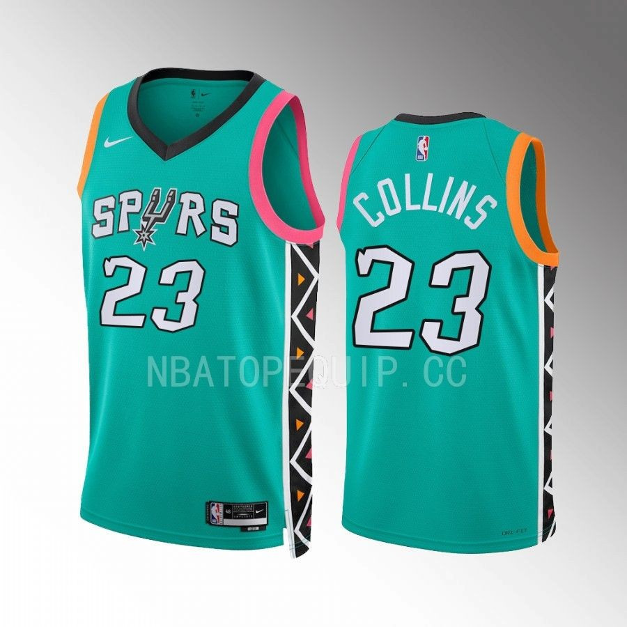 Zach Collins 23 2022-23 San Antonio Spurs Turquoise City Edition Stitched Jersey Swingman Zach Collins 23 2022-23 San Antonio Spurs Turquoise City Edition Stitched Jersey Swingman