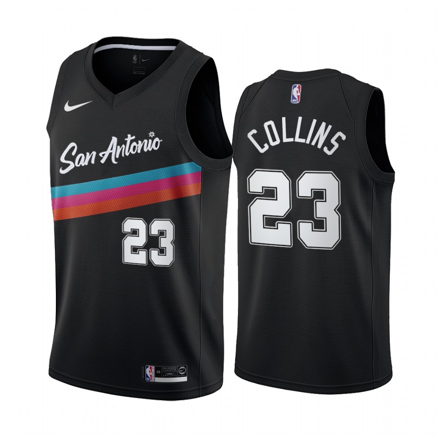 Zach Collins San Antonio Spurs Black City Edition #23 Jersey 2021 Trade
