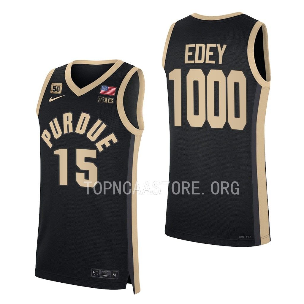 Zach Edey #15 Purdue Boilermakers 1000 career points Commemorative Jersey Black