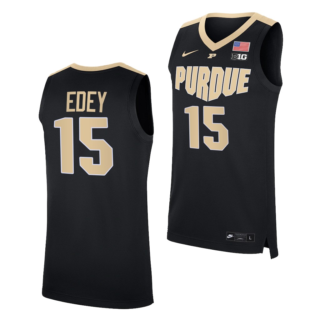Zach Edey #15 Purdue Boilermakers 2021-22 College Black Jersey