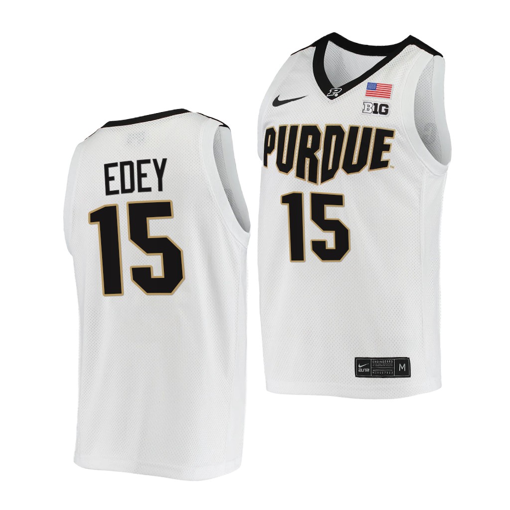 Zach Edey #15 Purdue Boilermakers 2021-22 College White Jersey