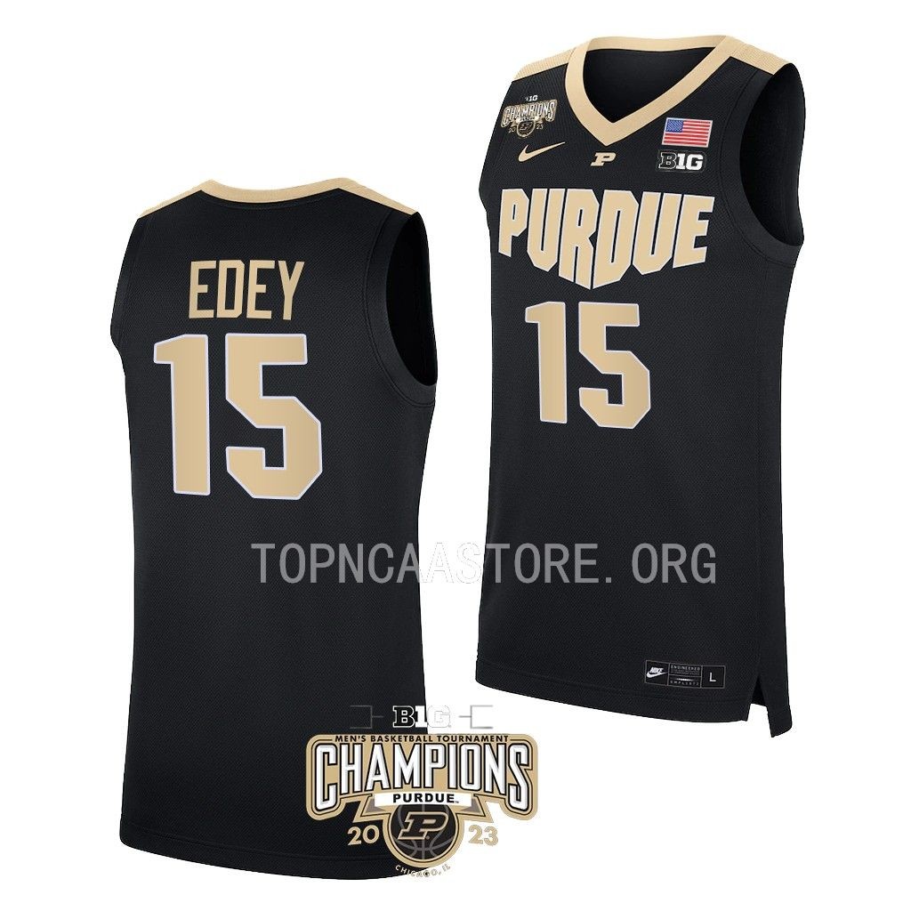 Zach Edey #15 Purdue Boilermakers 2023 Big 10 Mens Champs MVP Jersey White