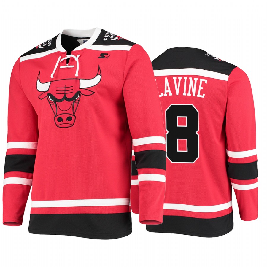 Zach LaVine #8 Chicago Bulls Hockey Fashion Jersey Pointman Red
