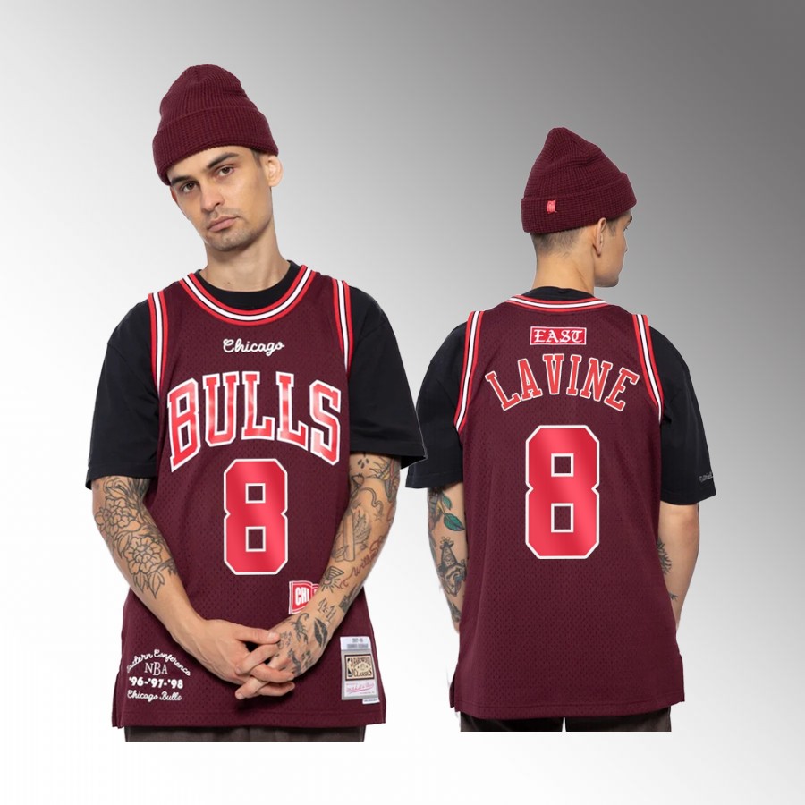 Zach LaVine #8 Chicago Bulls Off Season Red Hardwood Classics Jersey