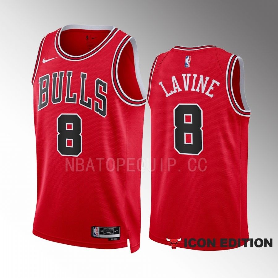 Zach LaVine 2022-23 Chicago Bulls Red #8 Icon Edition Jersey Swingman