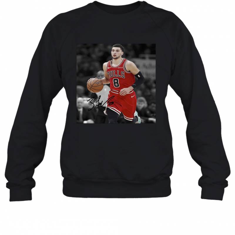 Zach LaVine Signed Mounted Photo Display Chicago Bulls Sweatshirt