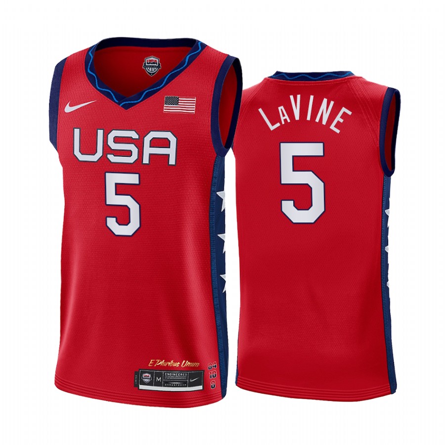 Zach LaVine USA #5 Red 2020 Summer Olympics Limited Jersey