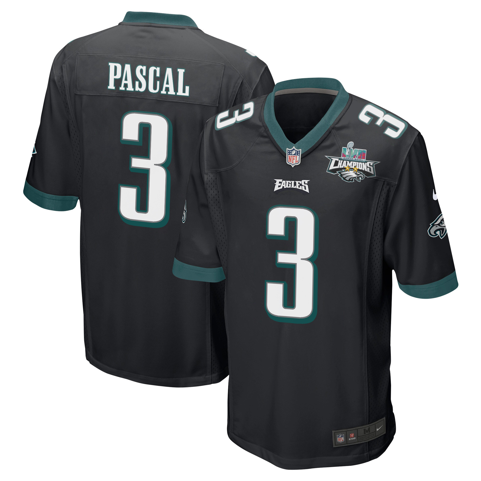 Zach Pascal 3 Philadelphia Eagles Super Bowl LVII Champions 2 Stars Men Game Stitched Jersey – Black