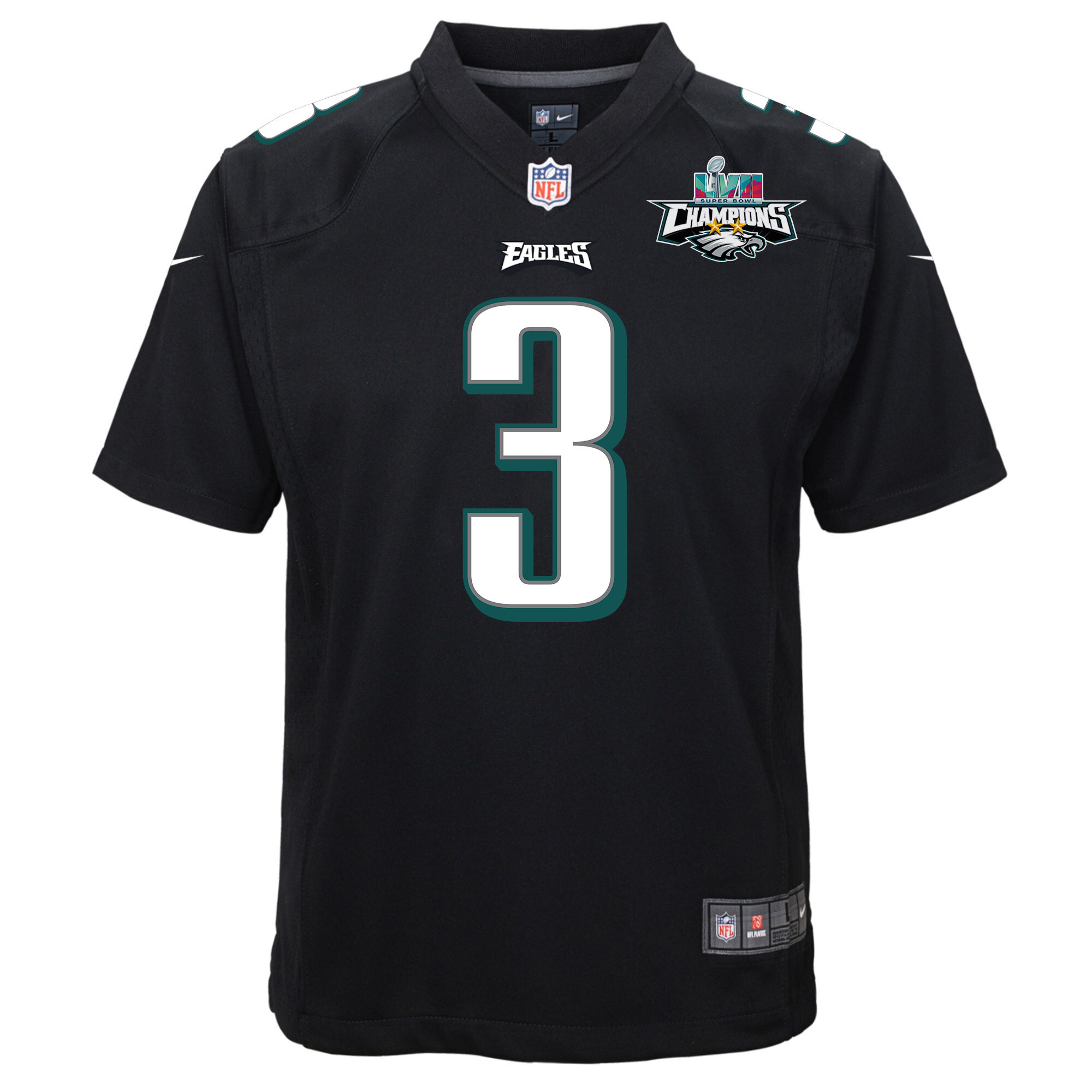 Zach Pascal 3 Philadelphia Eagles Super Bowl LVII Champions 2 Stars Youth Game Stitched Jersey – Black