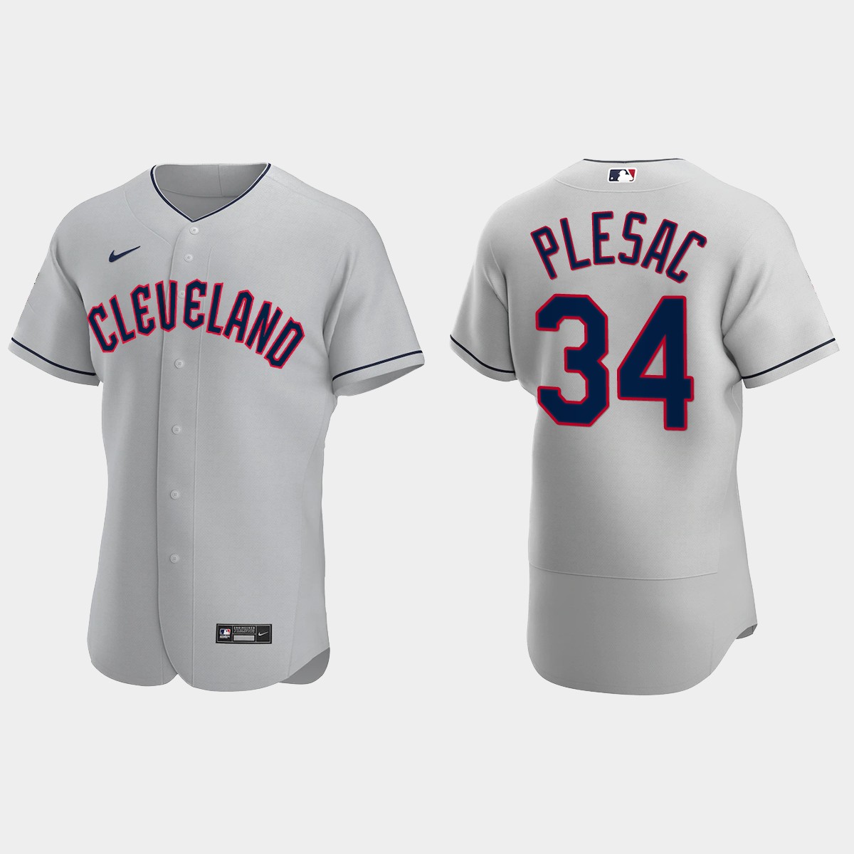 Zach Plesac Cleveland Guardians 2022 Road Jersey - Gray
