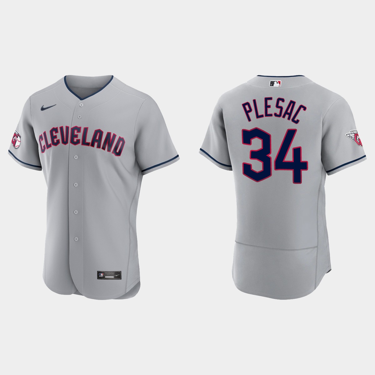 Zach Plesac Cleveland Guardians Jersey - Gray