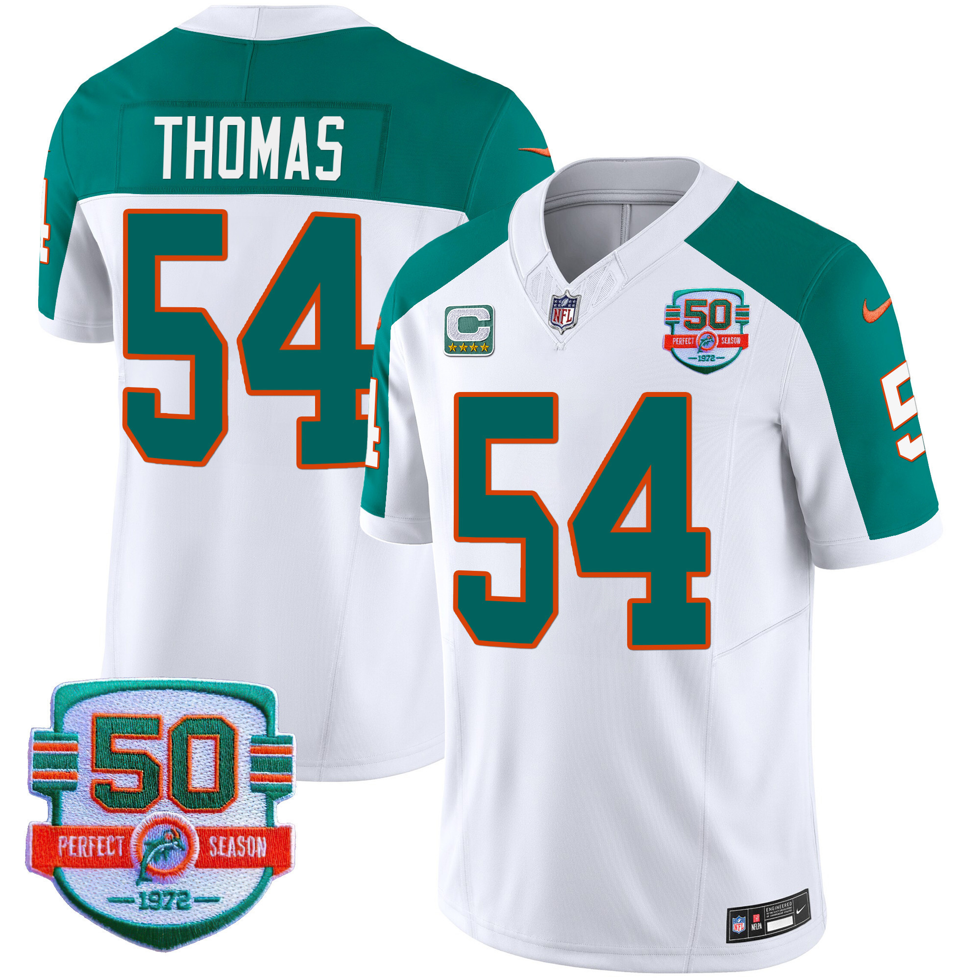 Zach Thomas Men's Miami Dolphins Throwback Vapor Inverted Jersey - All Stitched 