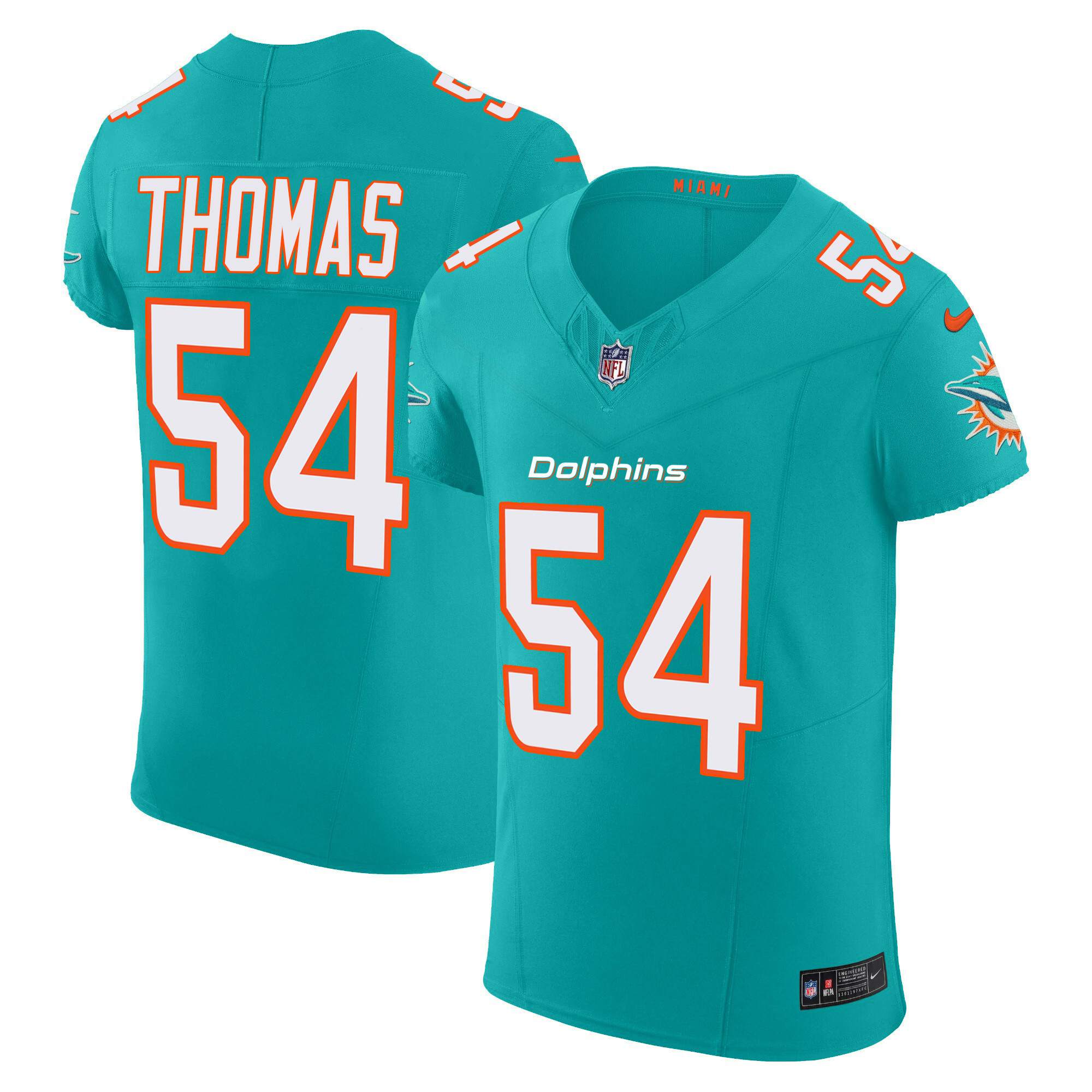 Zach Thomas Men's Miami Dolphins Vapor Elite Aqua Jersey - All Stitched 