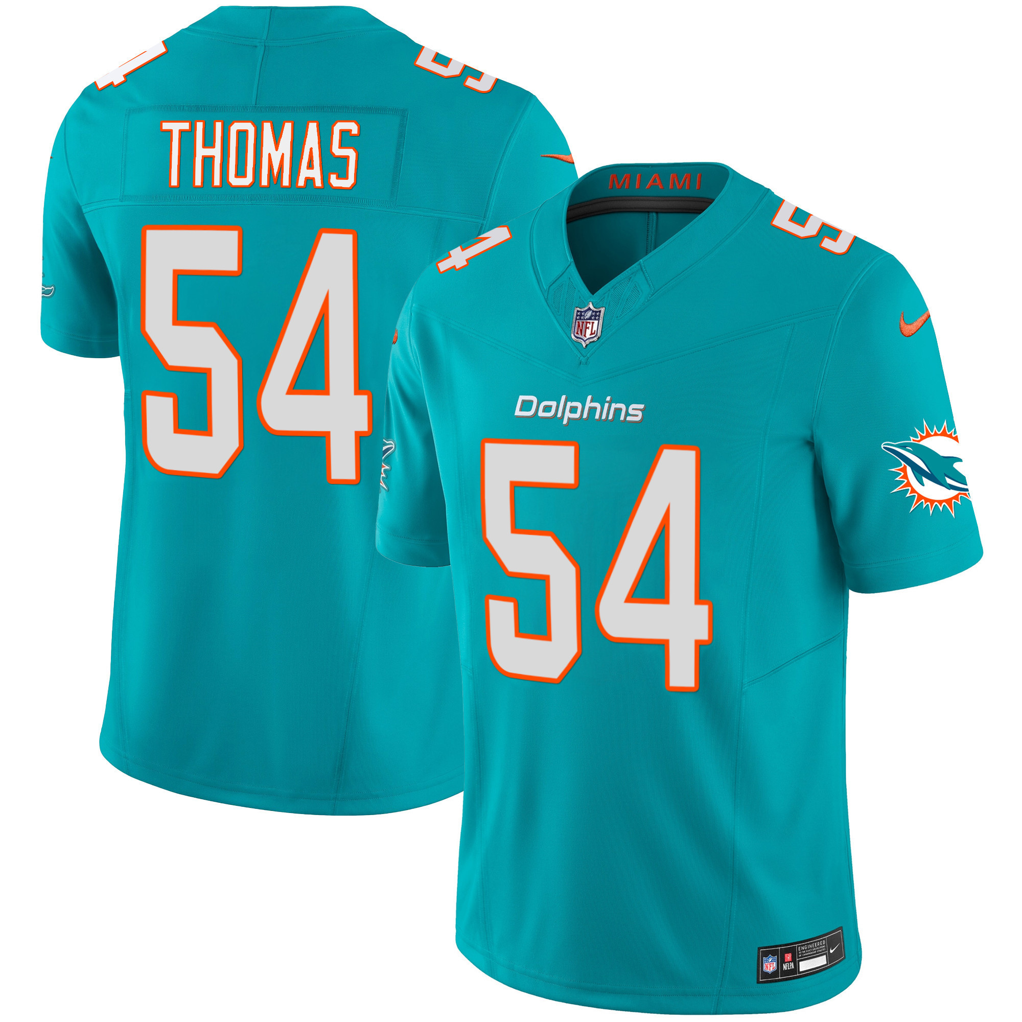 Zach Thomas Men's Miami Dolphins Vapor Limited Aqua Jersey - All Stitched 
