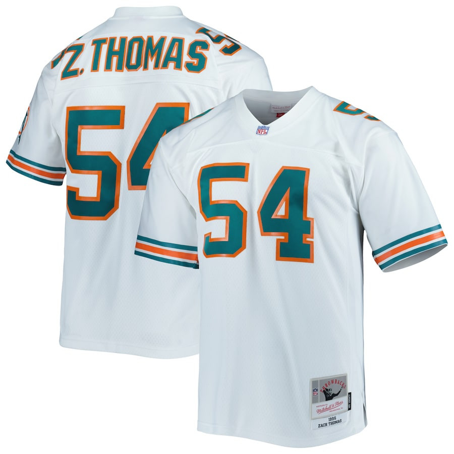 Zach Thomas Miami Dolphins Mitchell & Ness 1996 Legacy Stitched Jersey – White