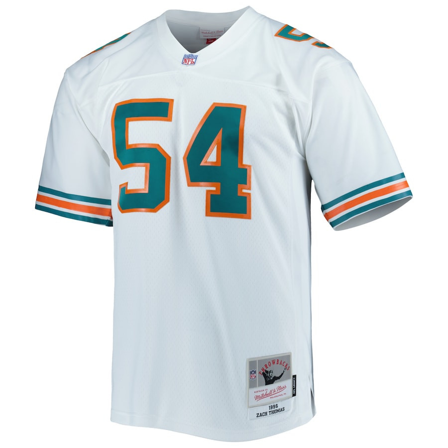 Zach Thomas Miami Dolphins Mitchell & Ness 1996 Legacy Stitched Jersey – White
