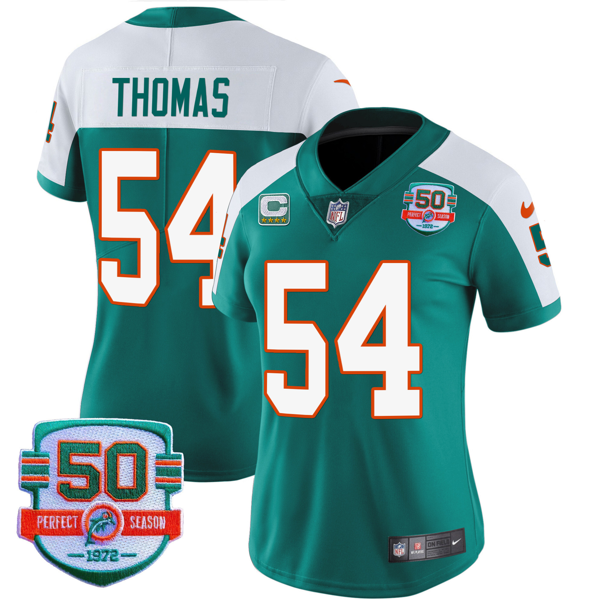 Zach Thomas Women's Miami Dolphins Throwback Vapor Alternate Jersey - All Stitched 