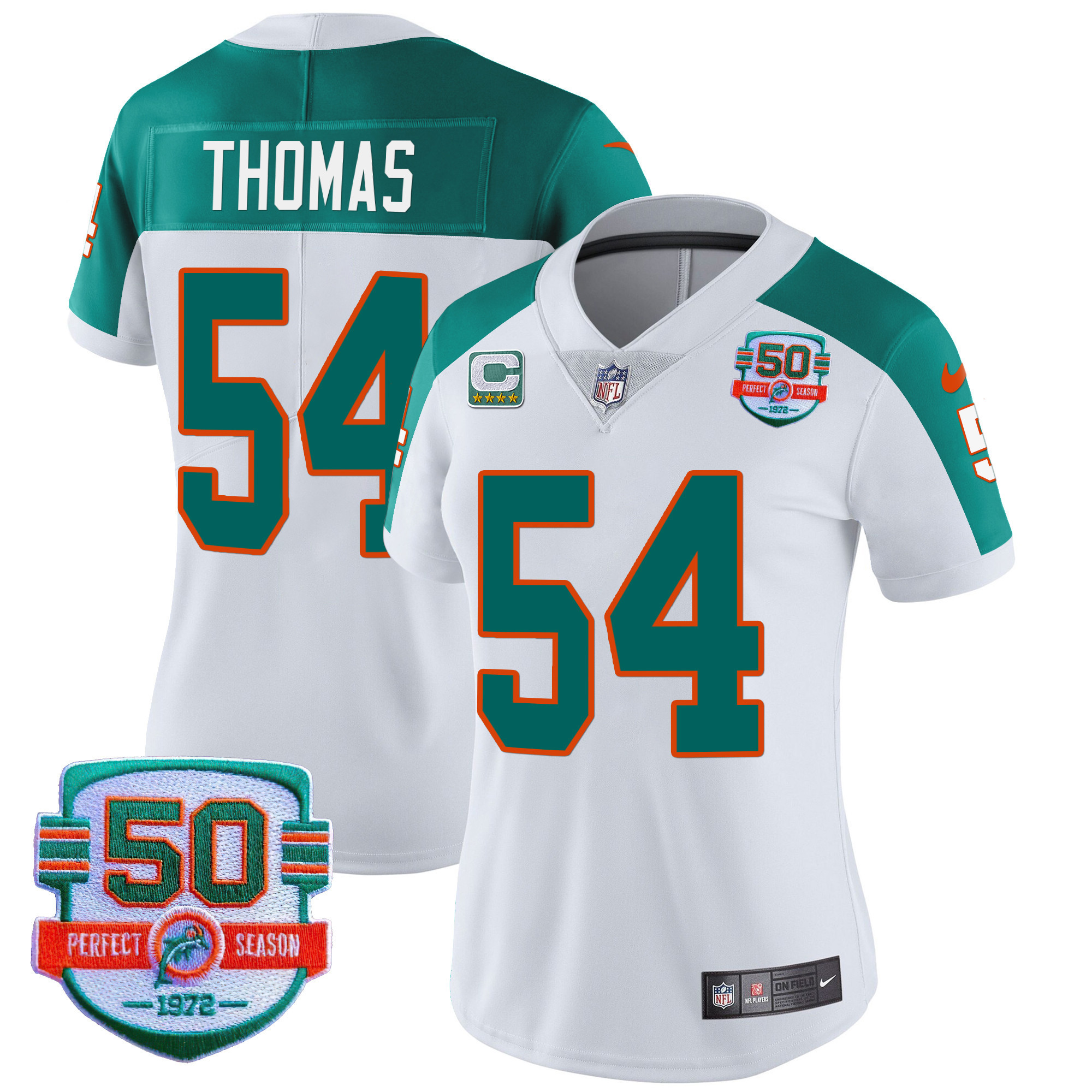 Zach Thomas Women's Miami Dolphins Throwback Vapor Inverted Jersey - All Stitched 