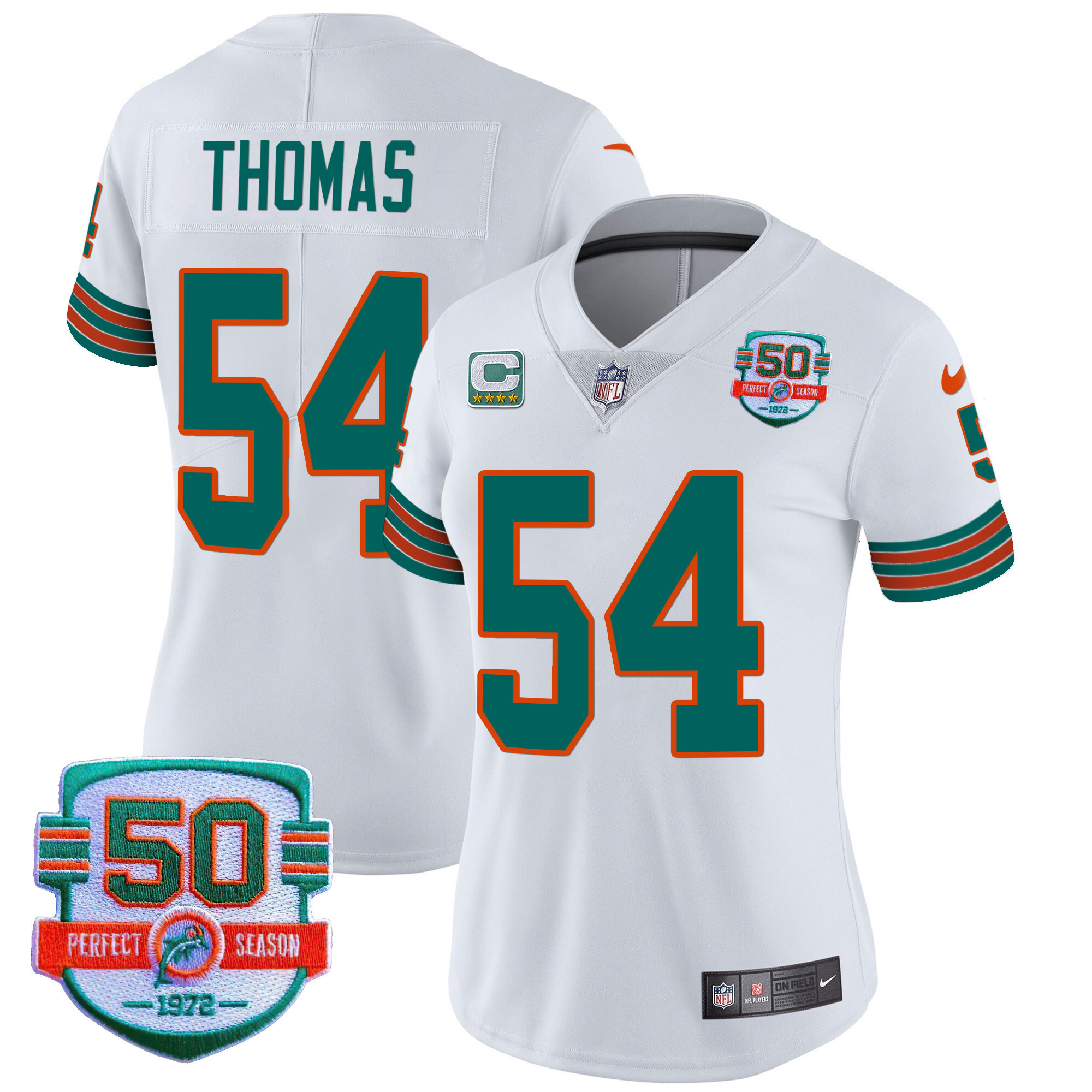 Zach Thomas Women's Miami Dolphins Throwback Vapor White Jersey - All Stitched 