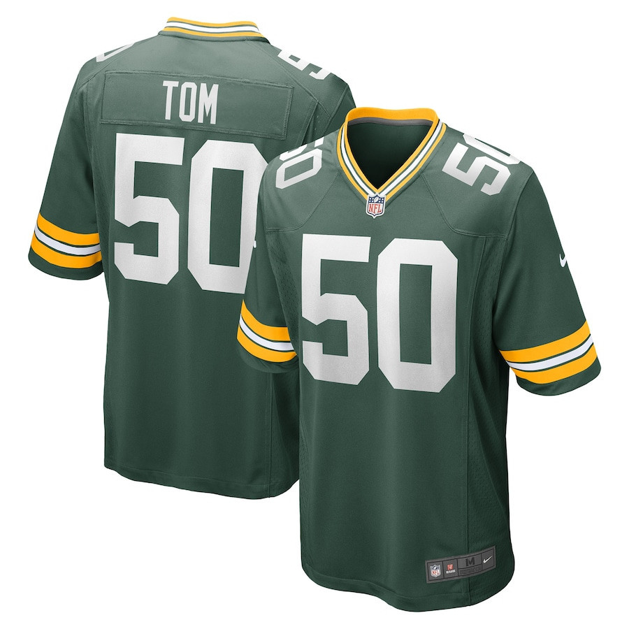 Zach Tom 50 Green Bay Packers Stitched Jersey – Green