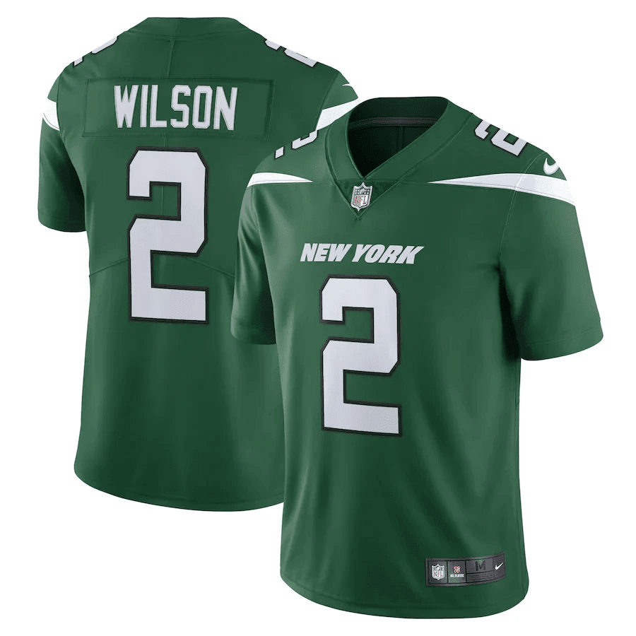 Zach Wilson Men's New York Jets Black Gold & White Gold Vapor Limited Game Jersey - All Stitched