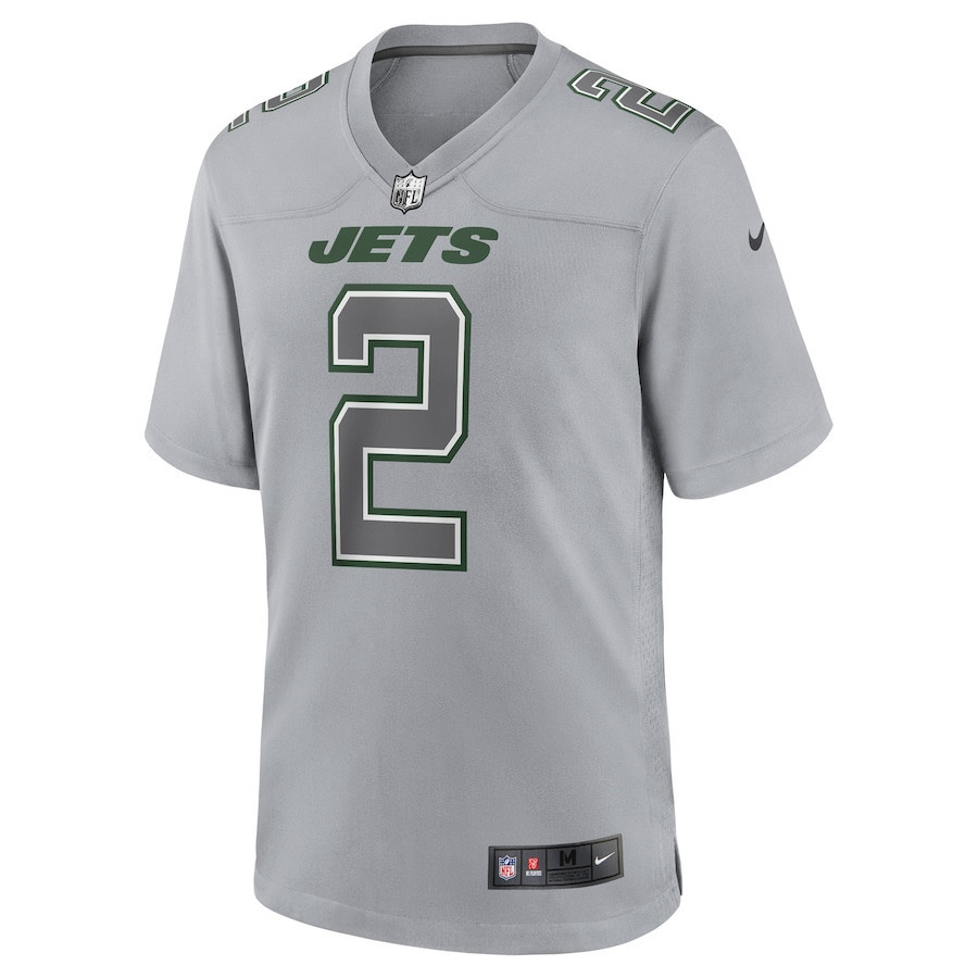 Zach Wilson New York Jets Atmosphere Fashion Game Stitched Jersey – Gray