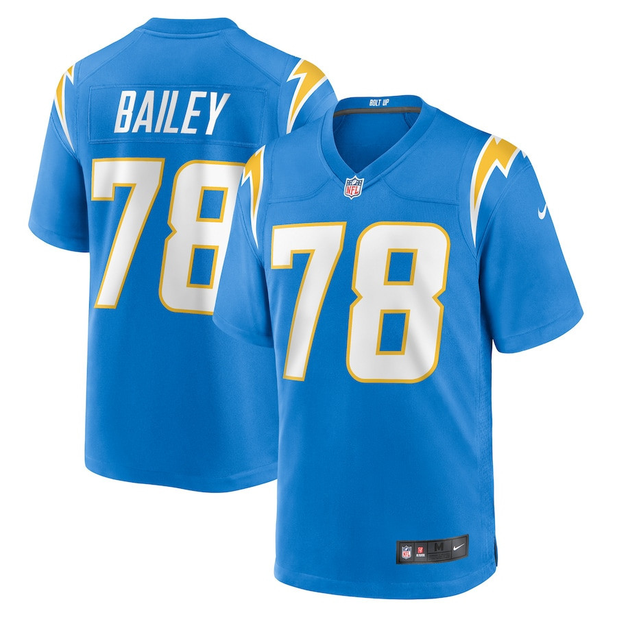 Zack Bailey Los Angeles Chargers Player Game Stitched Jersey – Powder Blue