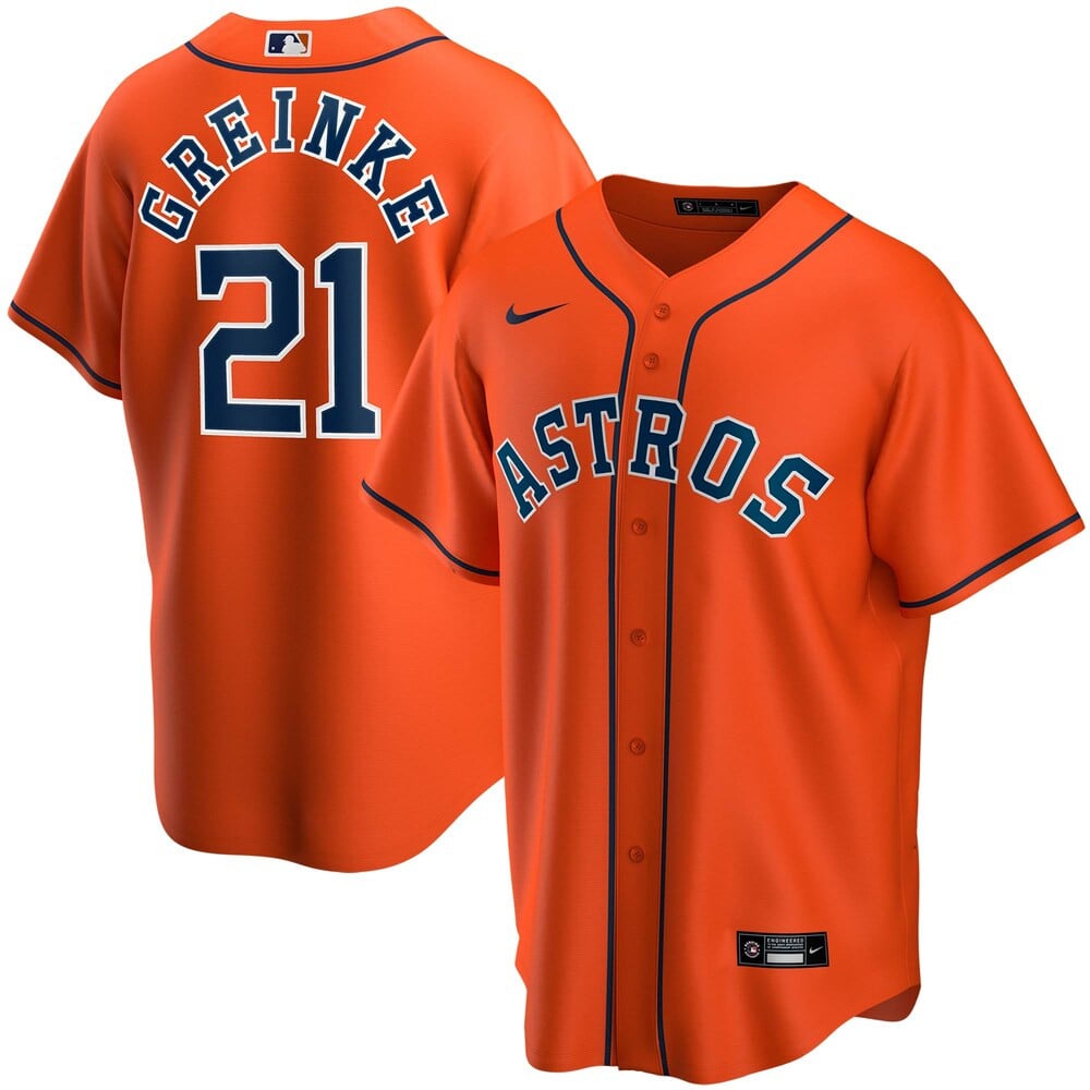 Zack Greinke Houston Astros Nike Alternate 2020 Player Stitched Jersey – Orange
