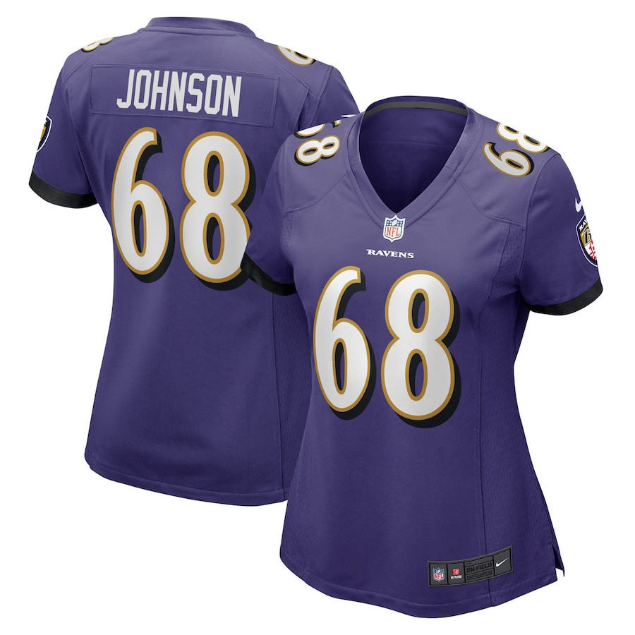 Zack Johnson Baltimore Ravens Women’s Home Game Player Stitched Jersey – Purple