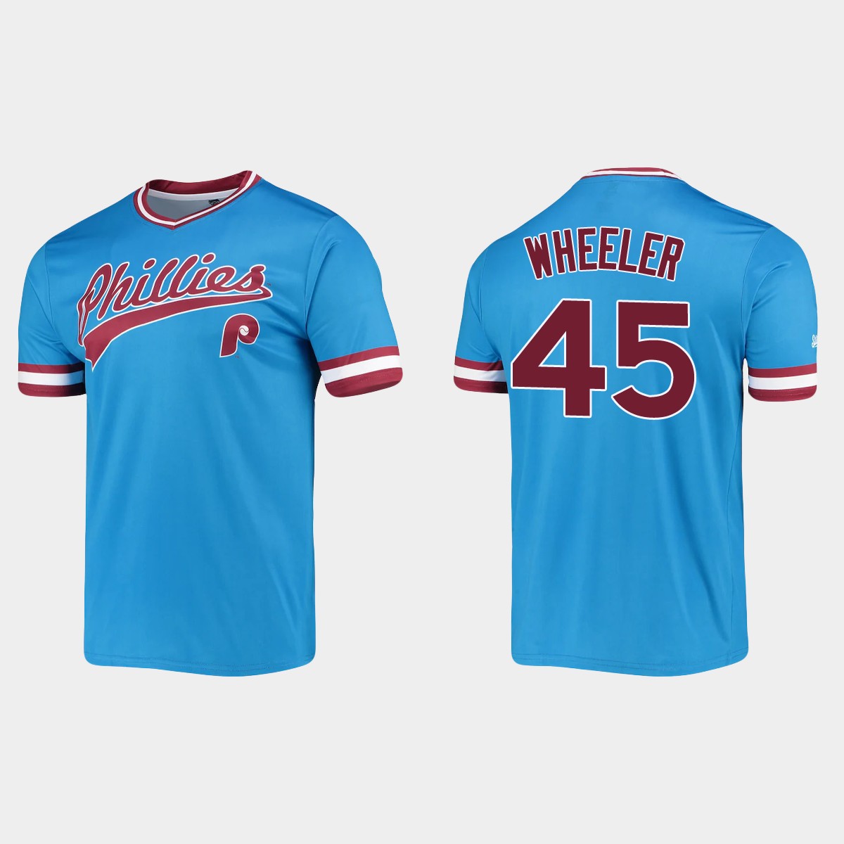 Zack Wheeler Philadelphia Phillies Cooperstown Collection Stitches Jersey - Light Blue
