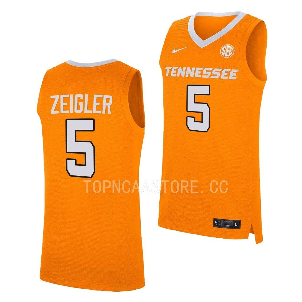 Zakai Zeigler Tennessee Volunteers #5 Orange Jersey 2022-23