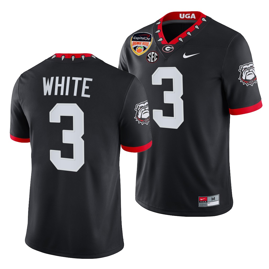 Zamir White Georgia Bulldogs 2021 Orange Bowl Black College Playoff 3 Jersey Men