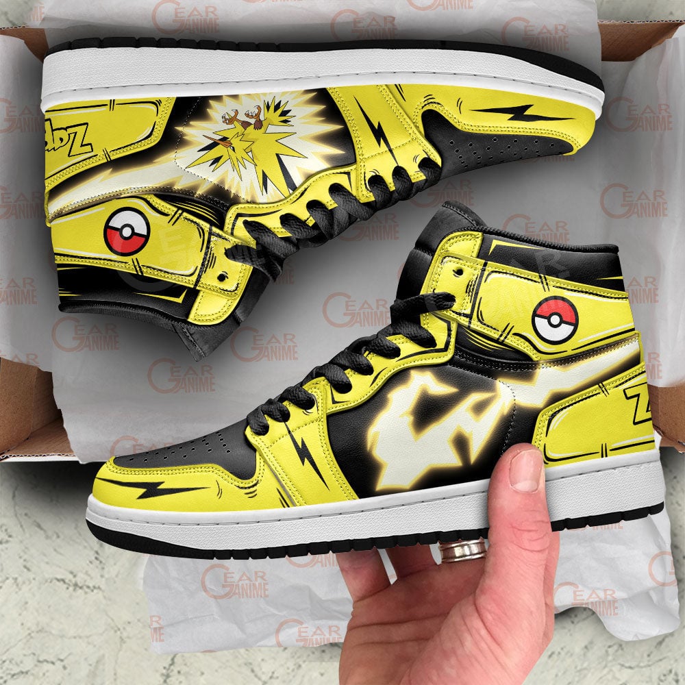 Zapdos JD1s Sneakers Pokemon Anime Shoes, Air Jordan Hightop