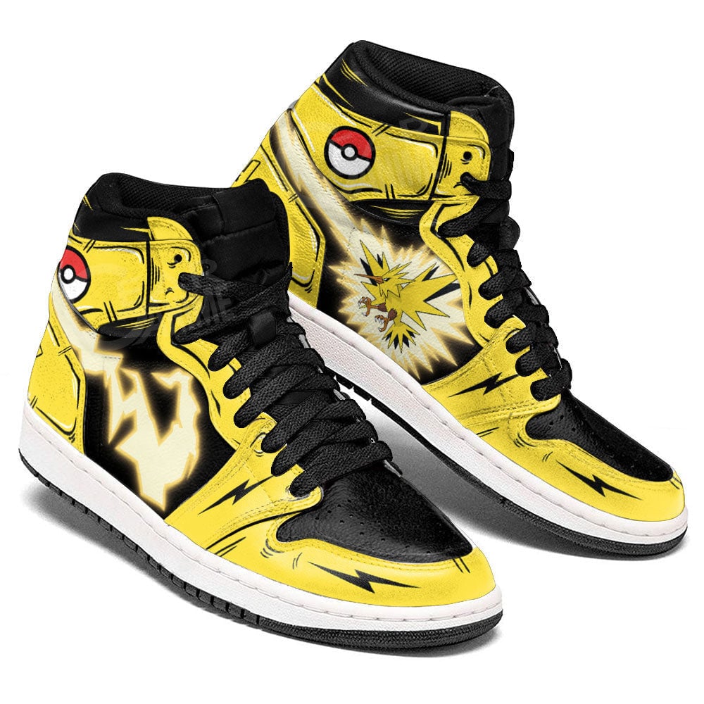 Zapdos JD1s Sneakers Pokemon Anime Shoes, Air Jordan Hightop