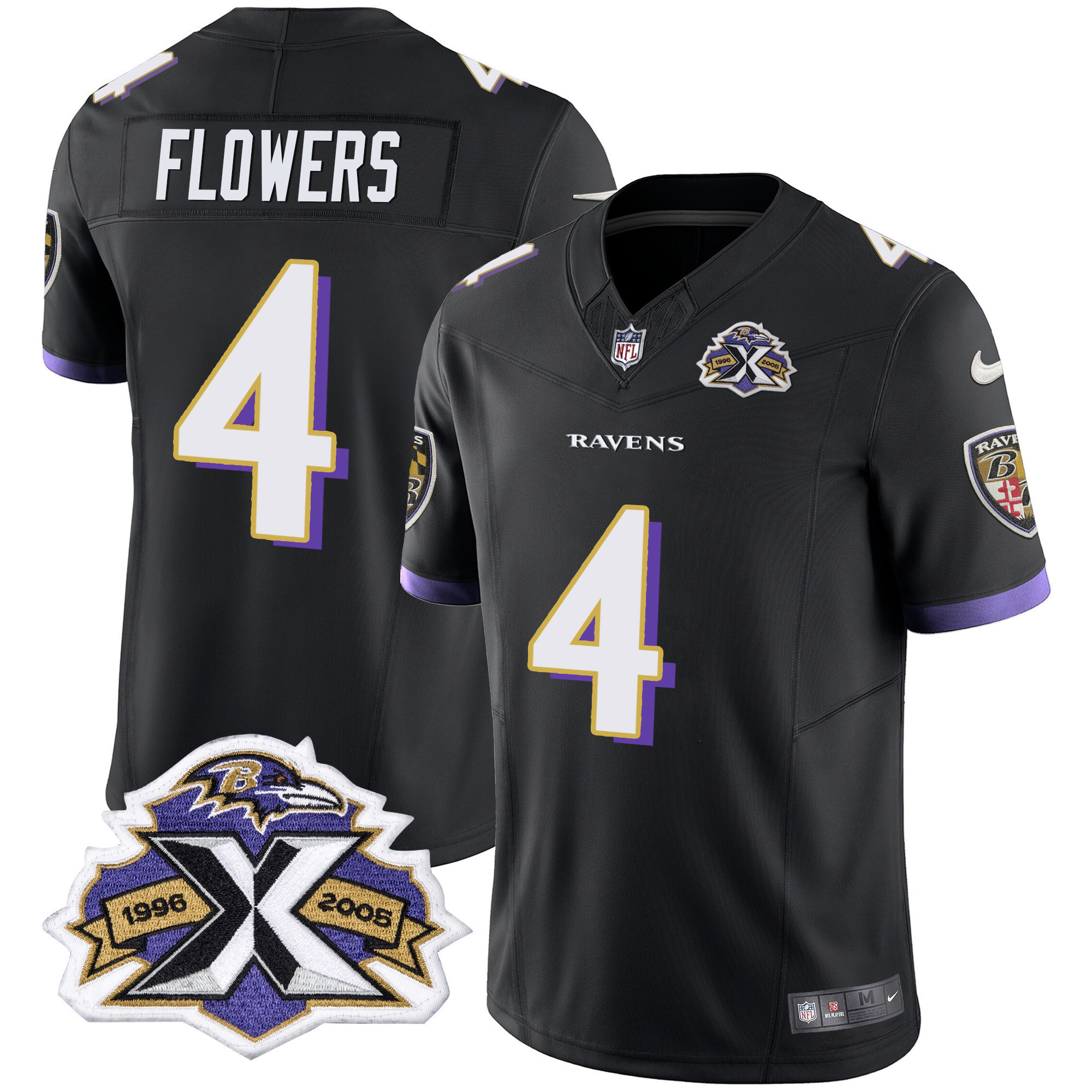 Zay Flowers Men's Baltimore Ravens 2005 Throwback Black Vapor Limited Black Jersey All Stitched