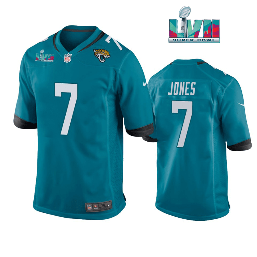Zay Jones 7 Jacksonville Jaguars Super Bowl LVII Super Bowl LVII Teal Men Game Stitched Jersey