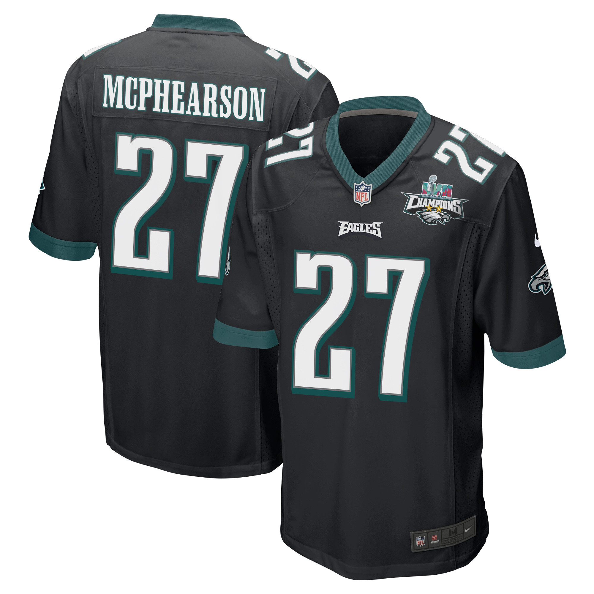 Zech McPhearson 27 Philadelphia Eagles Super Bowl LVII Champions 2 Stars Men Game Stitched Jersey – Black