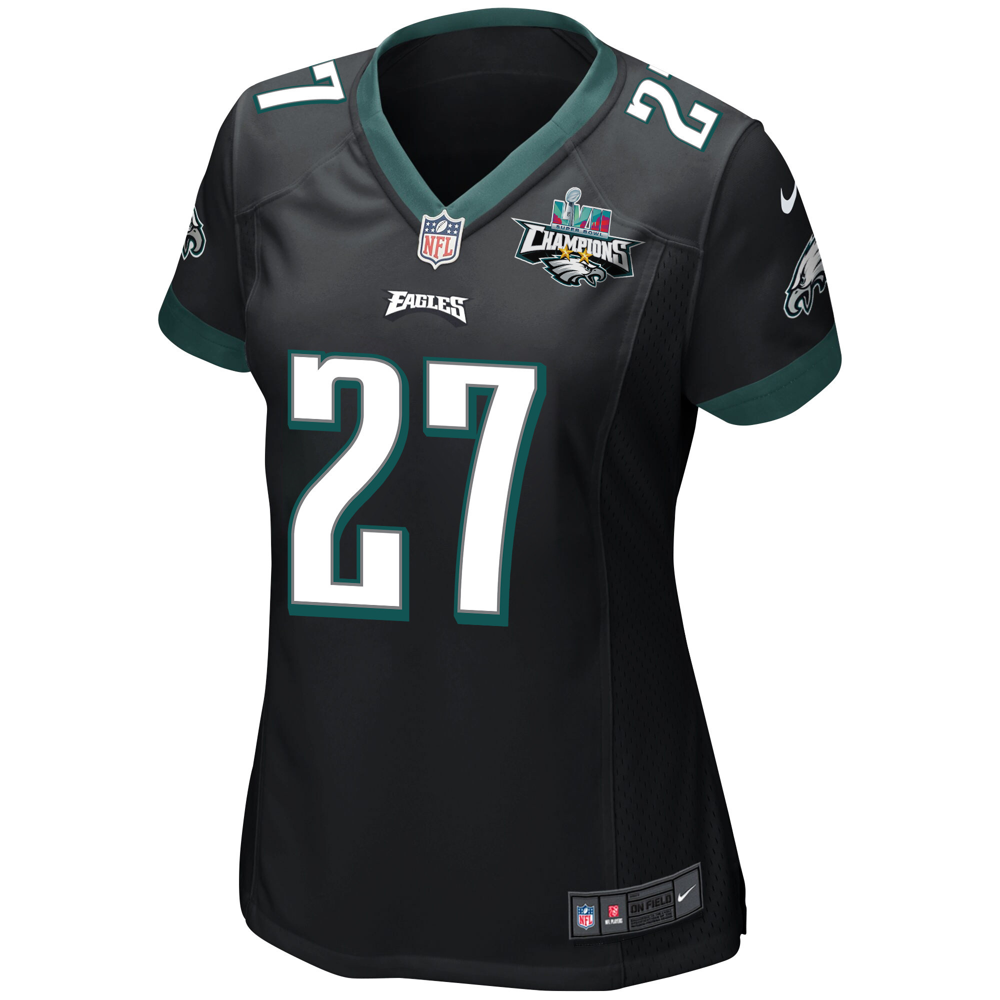 Zech McPhearson 27 Philadelphia Eagles Super Bowl LVII Champions 2 Stars Women Game Stitched Jersey – Black