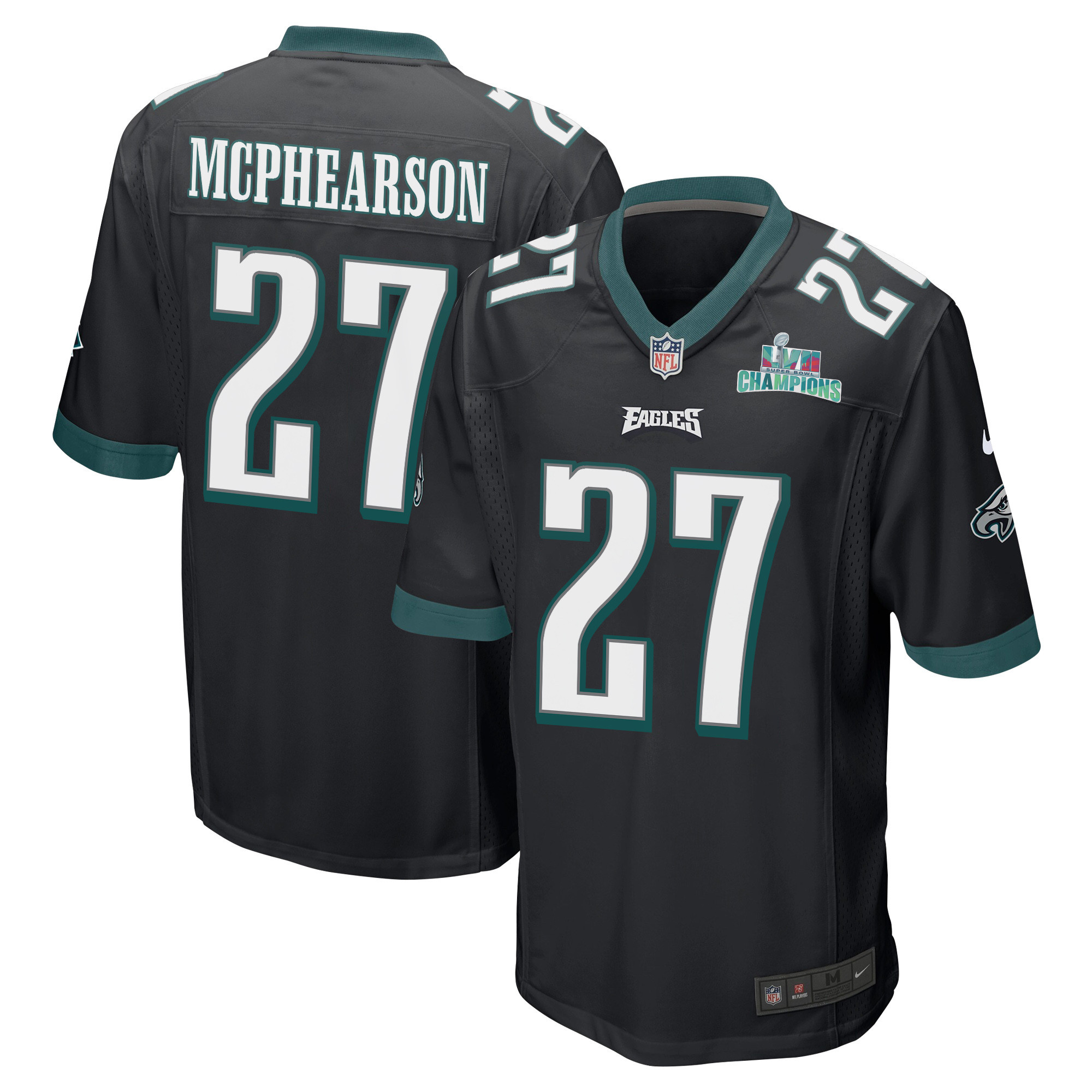 Zech McPhearson 27 Philadelphia Eagles Super Bowl LVII Champions Men Game Stitched Jersey – Black
