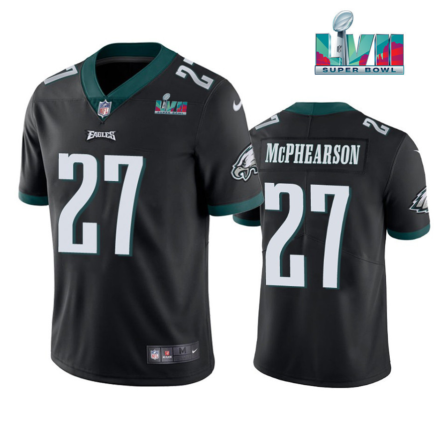 Zech McPhearson 27 Philadelphia Eagles Super Bowl LVII Vapor Limited Men Stitched Jersey – Black
