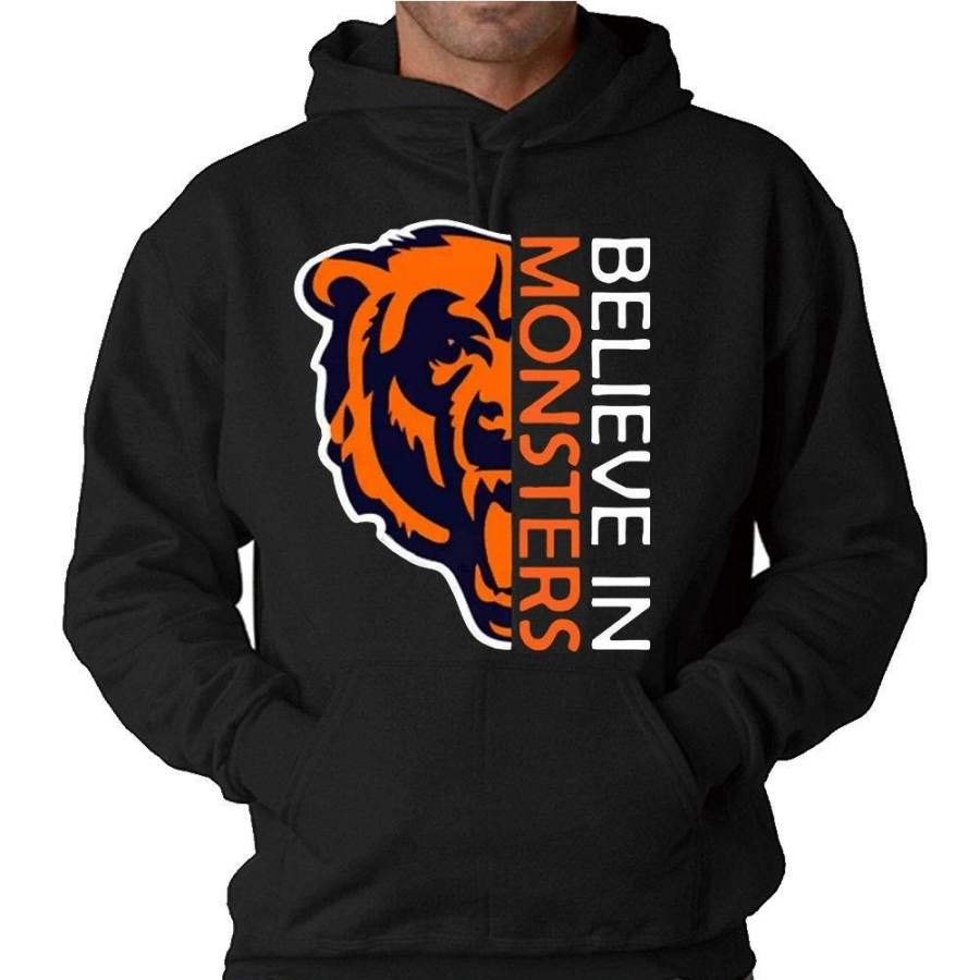 ZEGAILIAN Believe in Monsters Chicago Bears Football Hoodie Hooded for Men