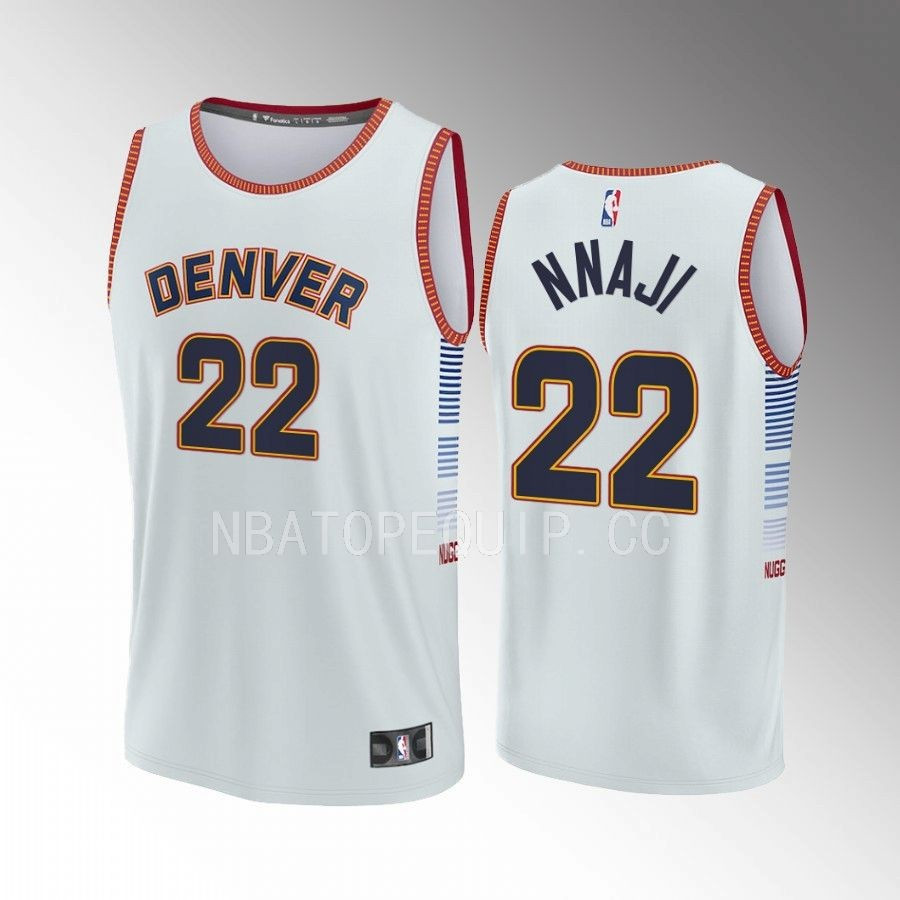 Zeke Nnaji 22 Denver Nuggets Gray Jersey Fast Break Fastbreak 2022-23 City Edition