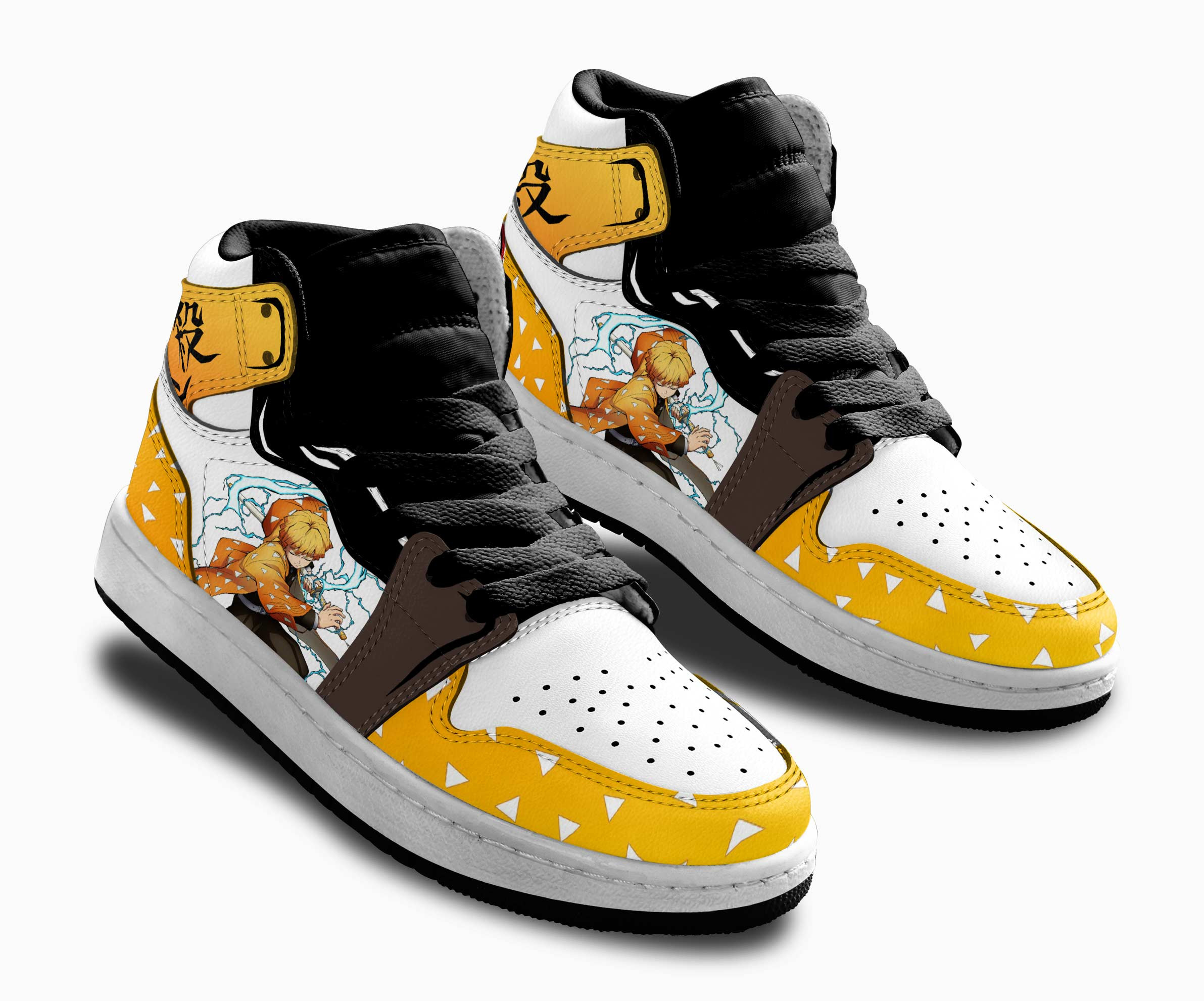 Zenitsu Agatsuma Kids Sneakers Custom Anime Demon Slayer Shoes For Kids
