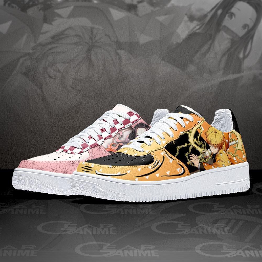 Zenitsu and Nezuko Air Sneakers Custom Anime Demon Slayer Shoes