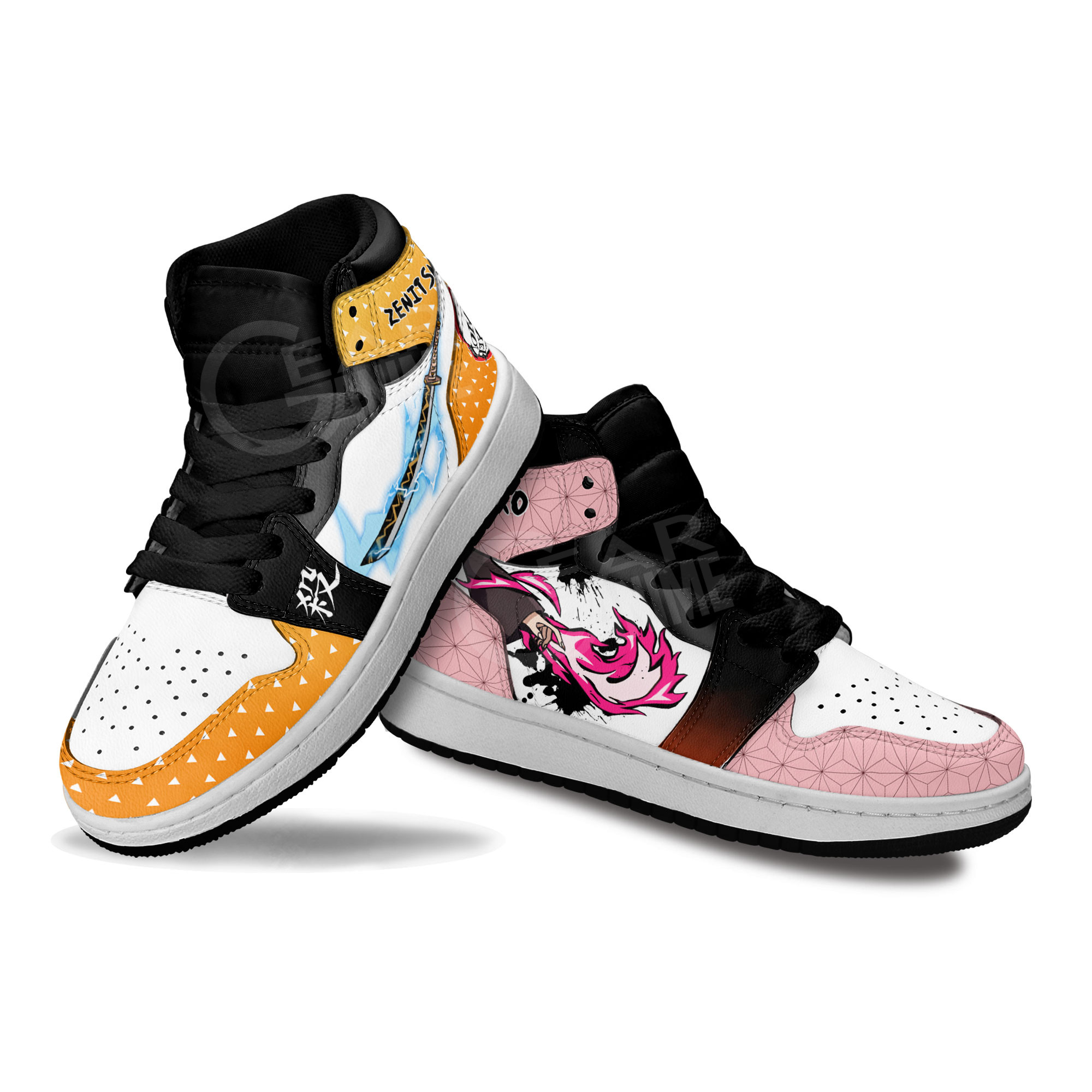 Zenitsu and Nezuko Skills Kids Sneakers Demon Slayer Anime Shoes For Kids