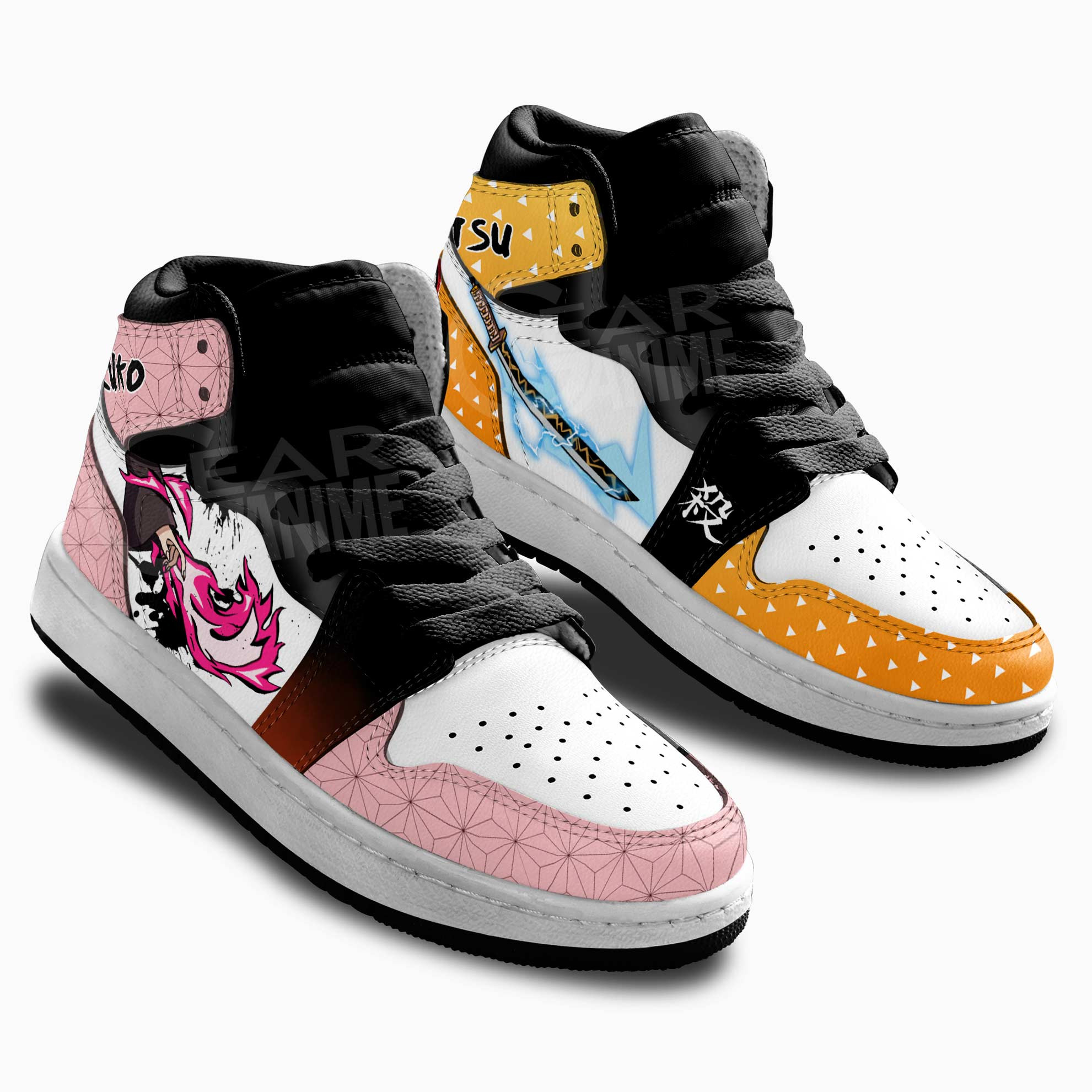 Zenitsu and Nezuko Skills Kids Sneakers Demon Slayer Anime Shoes For Kids