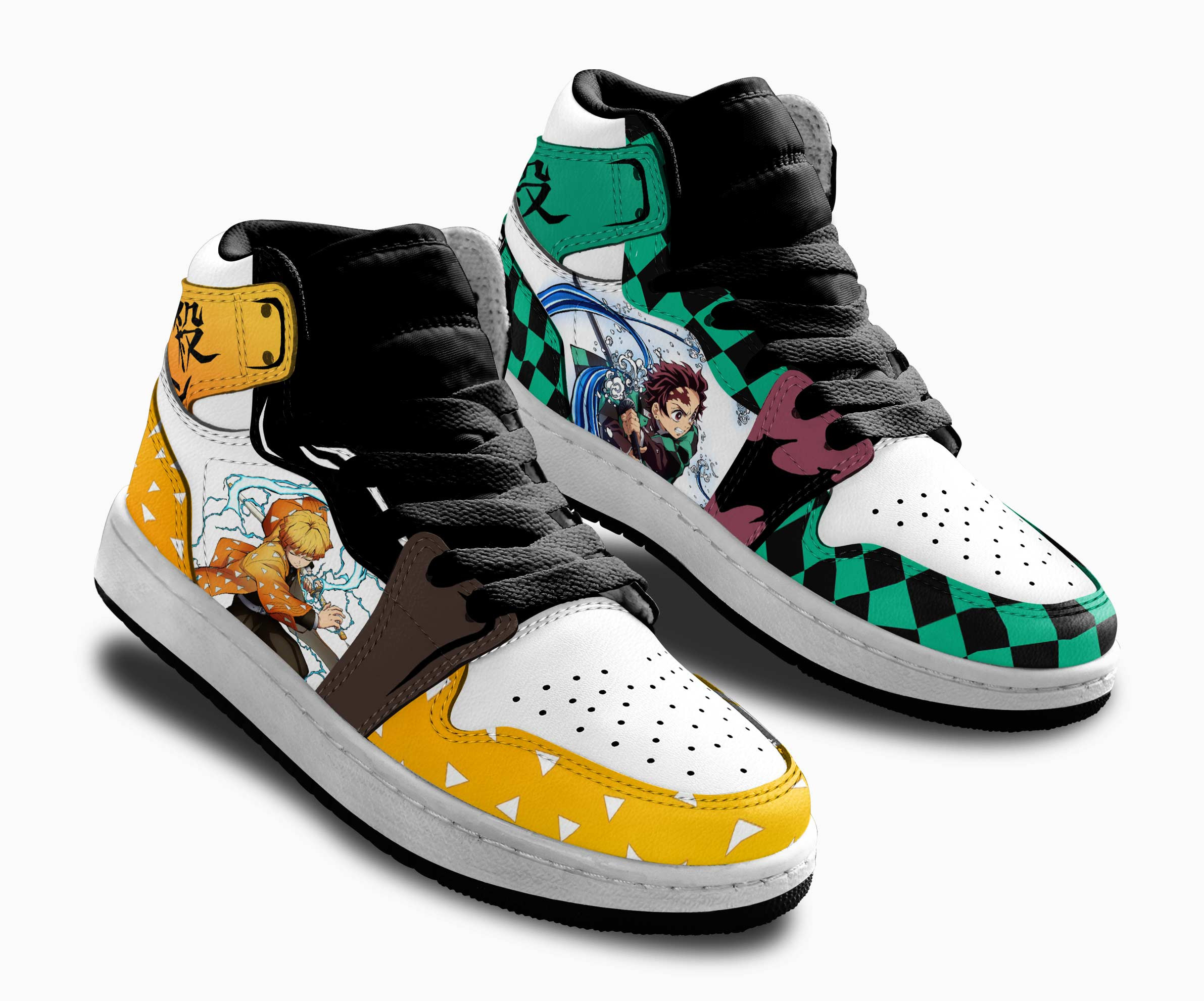 Zenitsu and Tanjiro Kids Sneakers Custom Anime Demon Slayer Shoes For Kids